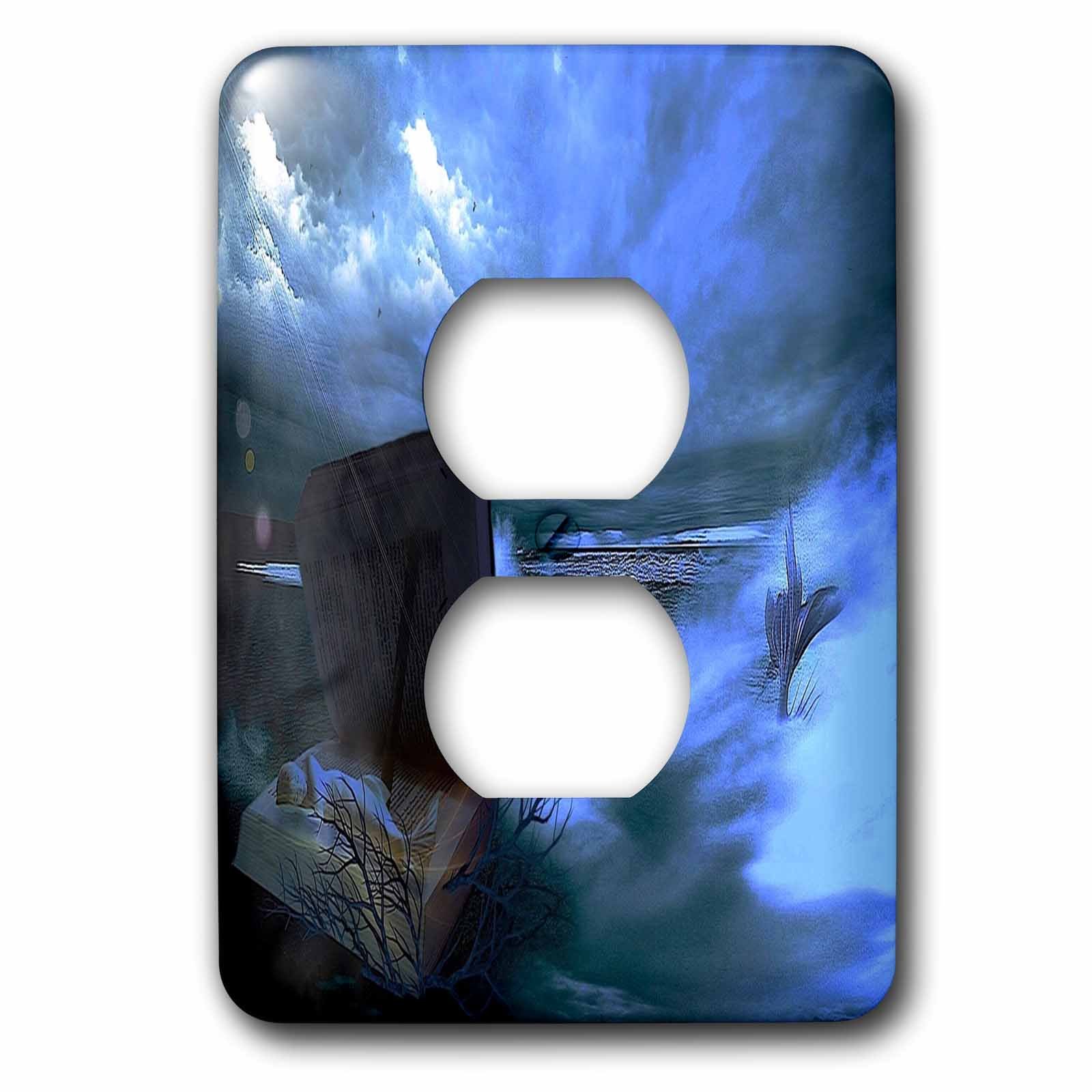 Cache 2 prises 2 mural double plaque 3dRose Lsp_256171_6 encastrable