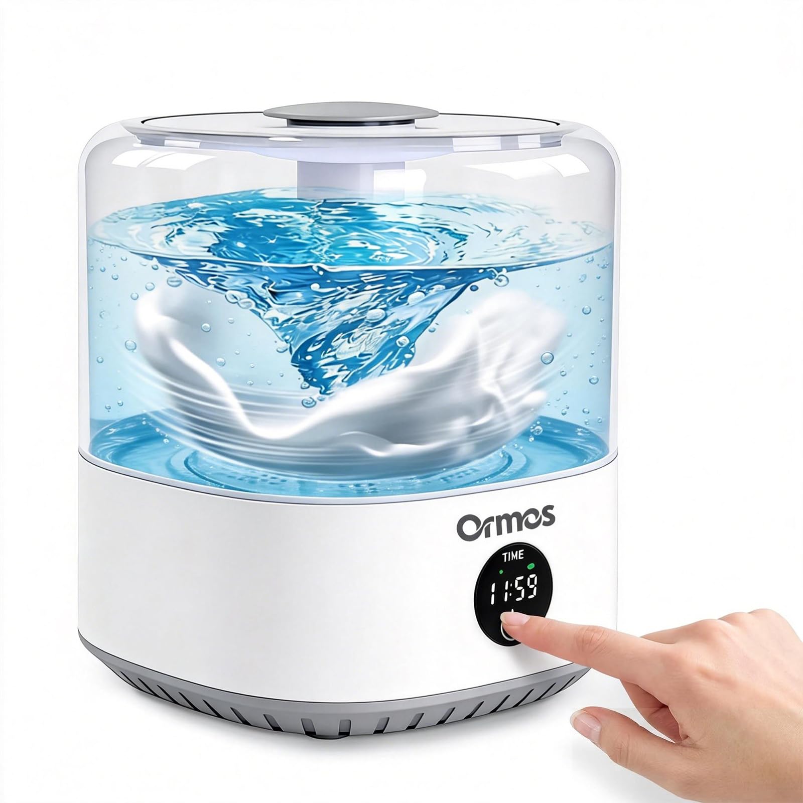 ORMOS - Mini lavadora inalámbrica recargable USB portátil, 3 L para delicados, calcetines y ropa interior, diseño silencioso, compacto para recámara, viajes y espacios pequeños