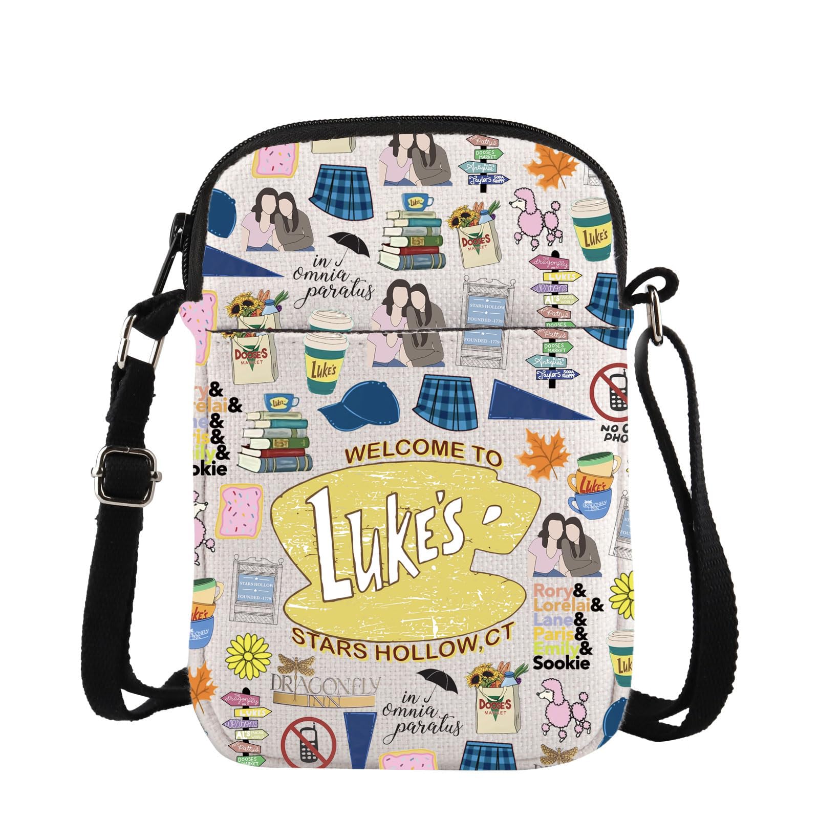 TSOTMO TV Show Merch Stars Hollow Messenger Bag for TV Fans Lukes Diner Gift Lorelai and Rory Gifts