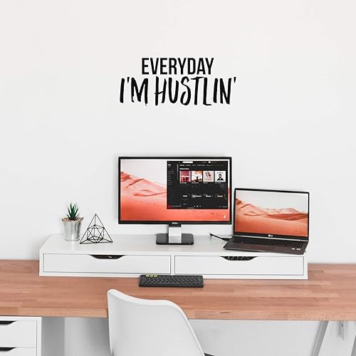 Miniatura 2 de Vinilo decorativo para pared, diseño moderno para entrenamiento, hogar, gimnasio, dormitorio, habitación de niñas, trabajo, oficina (negro)