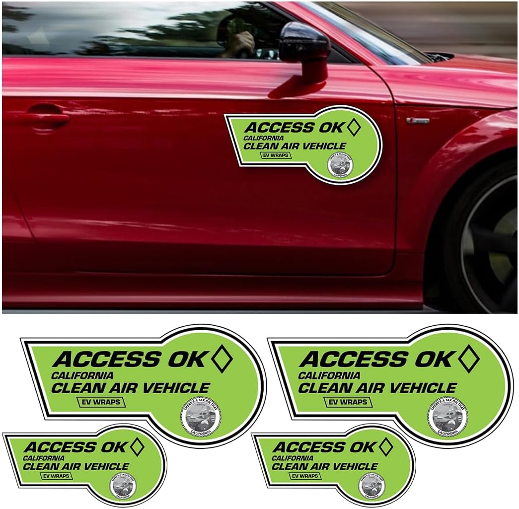 BESULEN California HOV Stickers, 4 Pack Car 3M Paint