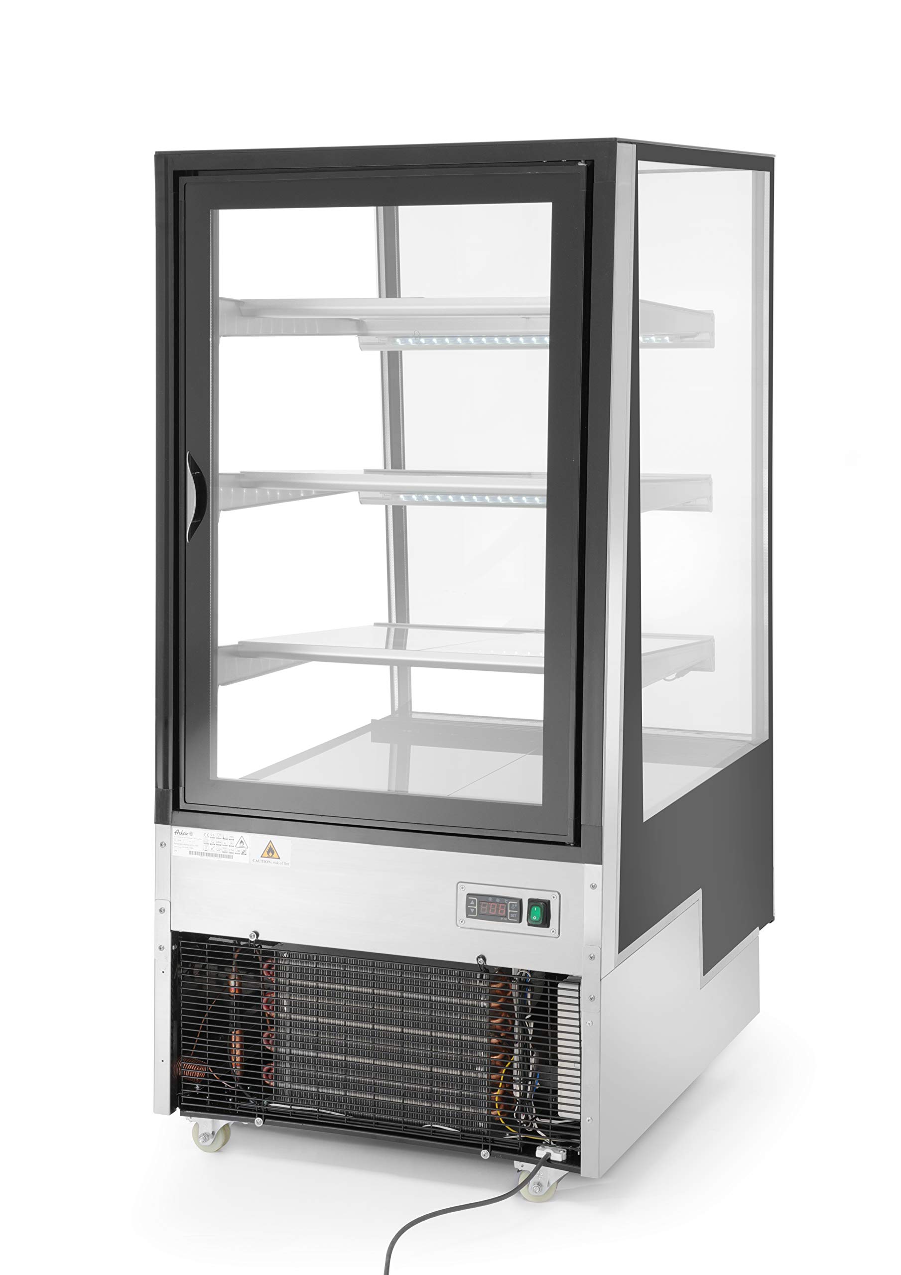 HENDI Vitrinas expositoras refrigeradas con 3 baldas inclinadas - 300 L - 230V / 480W - 650x805x(H)1445 mm