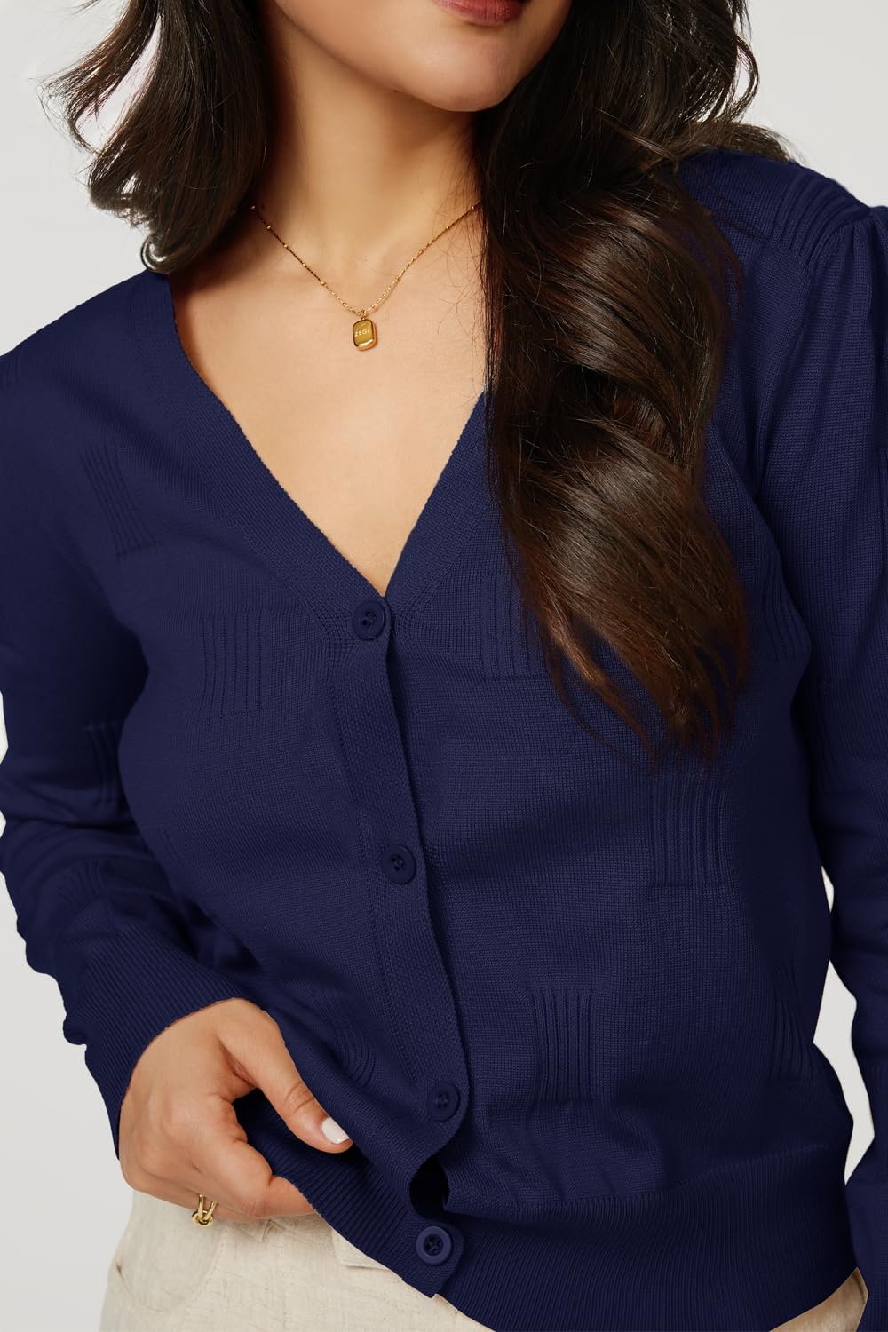 Arach&Cloz Women's Soft Cropped Cardigan Casual Lightweight Shrug Sweater Tops - Image 3