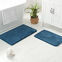 Vista 198 de MIULEE - Juego de 2 tapetes para baño, absorbentes, microfibra esponjosa y gruesa, con reverso antideslizante, lavable a máquina, para baño, ducha