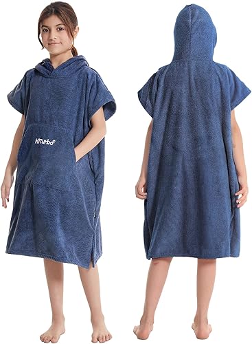 Hiturbo Toalla cambiadora para niños, poncho de surf absorbente de secado rápido, toallas de baño de microfibra (azul marino) disponible en Yaxa Costa Rica