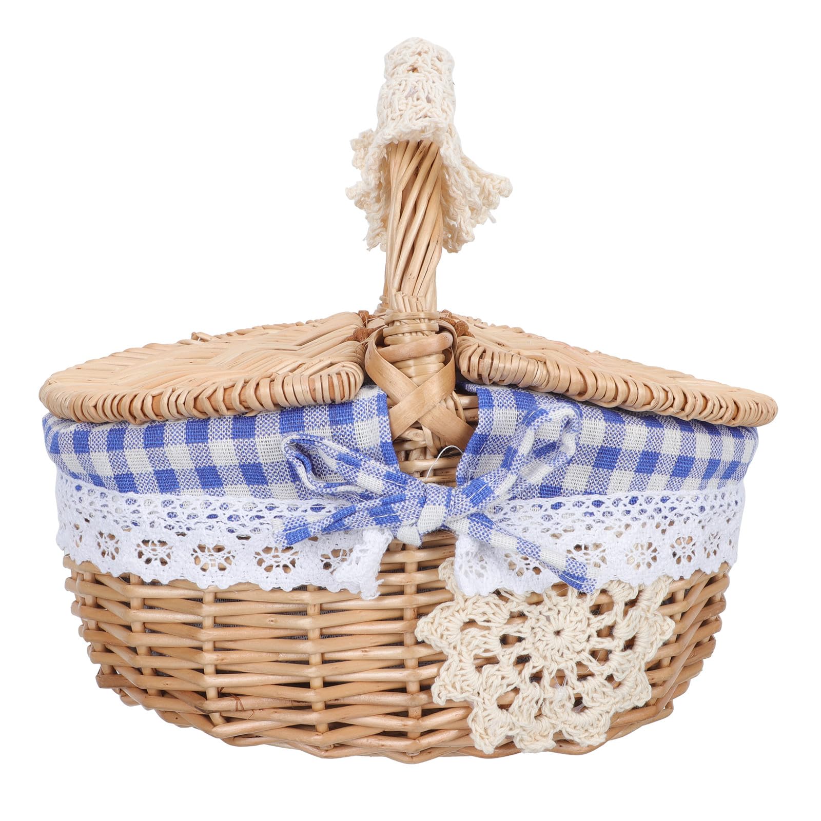 Panier de rangement rotin synthétique bleu haut de gamme
