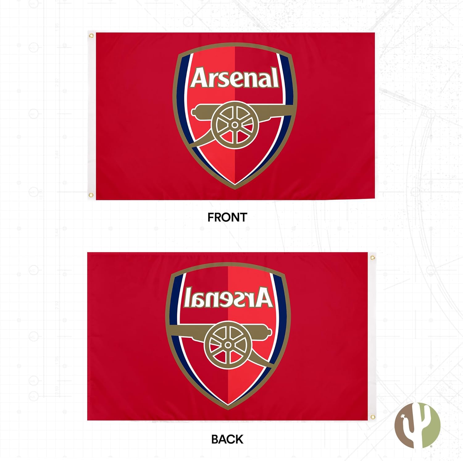 Desert Cactus Arsenal Flag FC Gunners Football Soccer 100% Polyester Indoor Outdoor 3x5 feet Banner (Flag A)