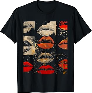 Beautiful Kissing Lips with Red Lipstick Men, Women, Girls T-Shirt