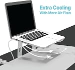 BLACK+DECKER Support pour ordinateur portable pour bureau - Support pour ordinateur portable ergonomique pour bureau - Riser pour ordinateur portable compatible avec MacBook Ordinateur pour carnets - Support pour ordinateur portable - Accessoires pour ordinateurs portables (Argent)