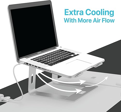 Miniatura 4 de BLACK+DECKER Soporte ergonómico para laptop para escritorio, soporte ergonómico para computadora portátil, compatible con MacBook Notebook, soporte