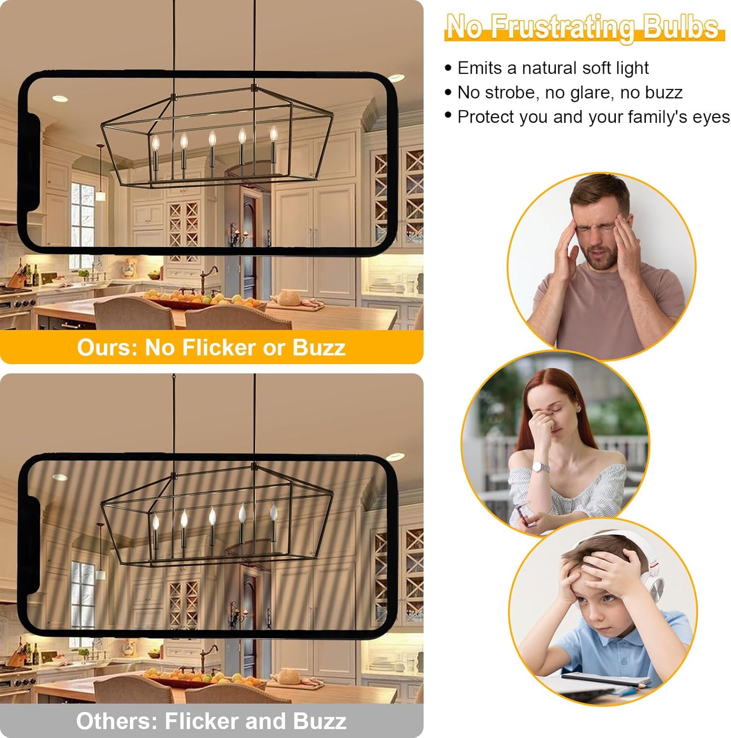 Boncoo E12 Candelabra Bulbs 60 Watt, Chandelier Light Bulbs LED Candle Bulb 3000K Soft White, B11 LED Bulb Dimmable 6W 500 Lumens Filament Decorative Small Base Clear Glass, 6 Pack
