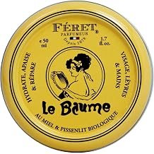 Feret Parfumeur Le Baume Multi-Purpose Balm &ndash; Rose Poudr&eacute; &ndash; Deeply Hydrating Moisturizer for Dry Cracked Skin, Lips &amp; Cuticles - Natural Lip Balm with Shea Butter &amp; Honey &ndash; 50ml/1.7 Ounce