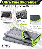 Vista 7 de Airlab Paquete de 10 toallas de microfibra de carbono y paños de limpieza para detalles automáticos