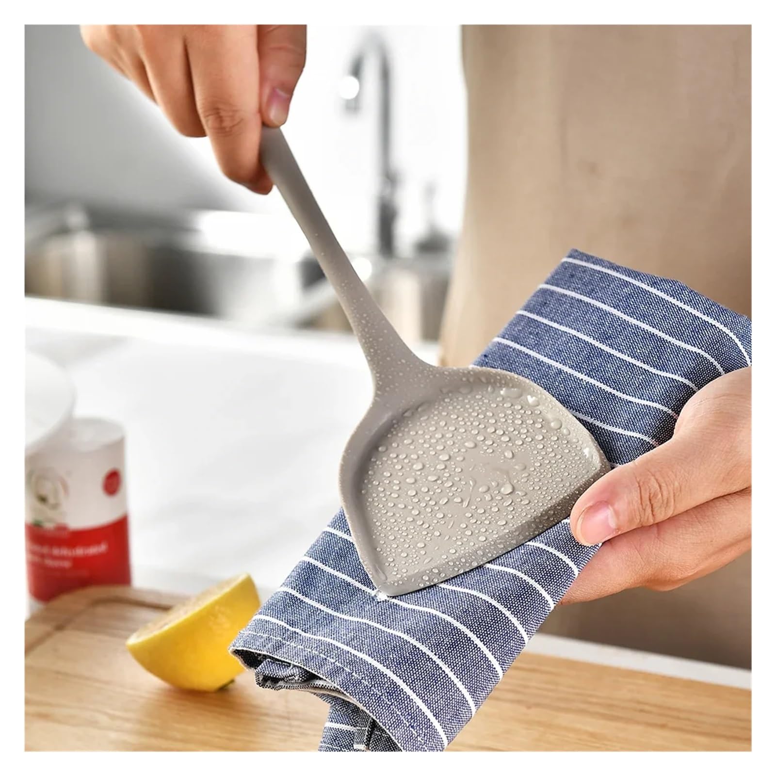 12 utensili da cucina in silicone, spatola, cucchiaio zuppa, pratico set di Per Cucinare(Green)