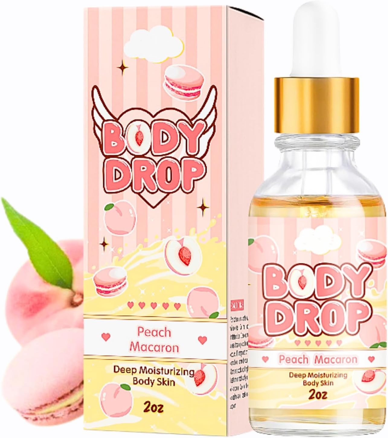 Peach Body Oil With Sweet Almond Oil - Massage and Moisturizing Oil for Dry Skin, Date Night - Natural Perfume for Women, 59ml