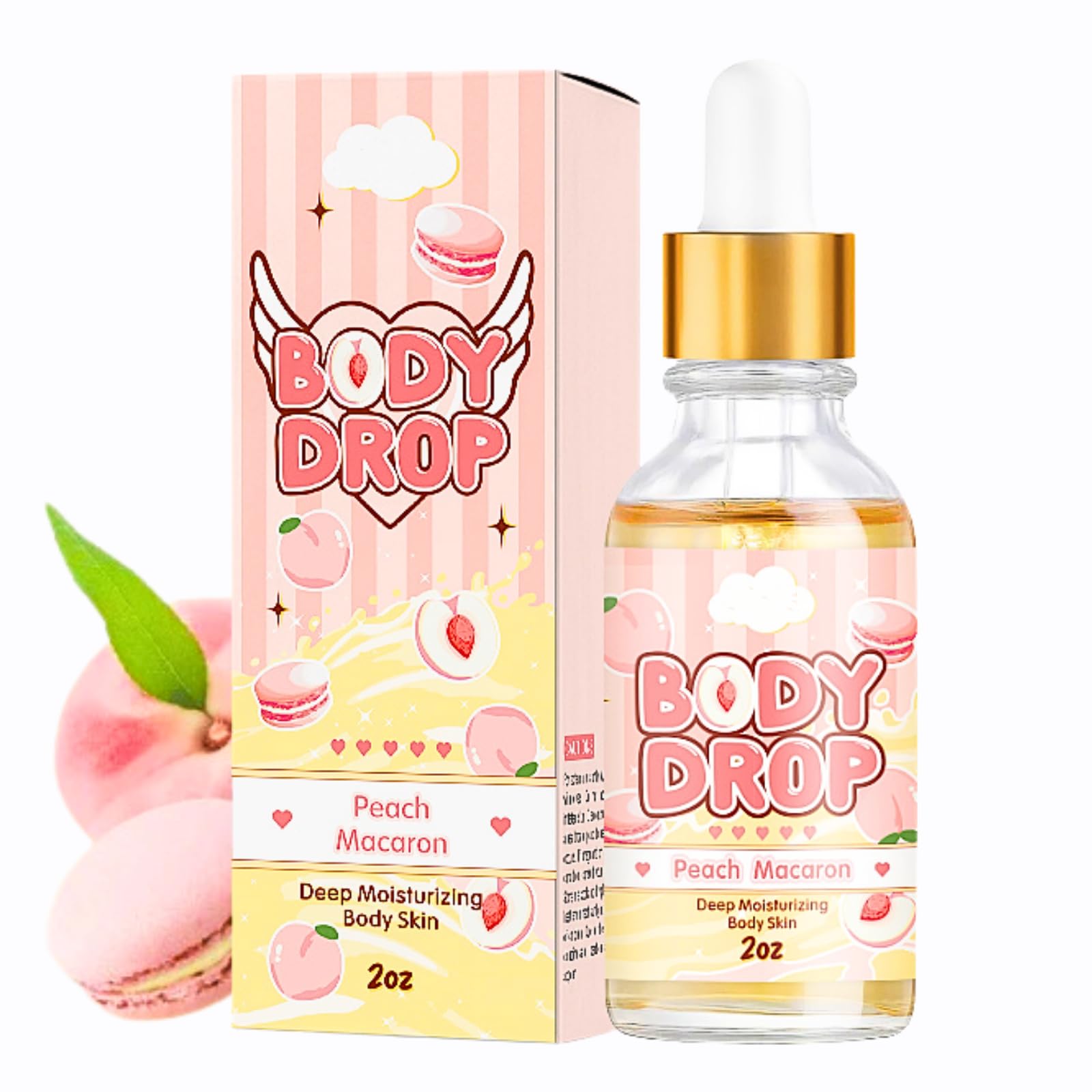 Peach Body Oil With Sweet Almond Oil - Massage and Moisturizing Oil for Dry Skin, Date Night - Natural Perfume for Women, 59ml
