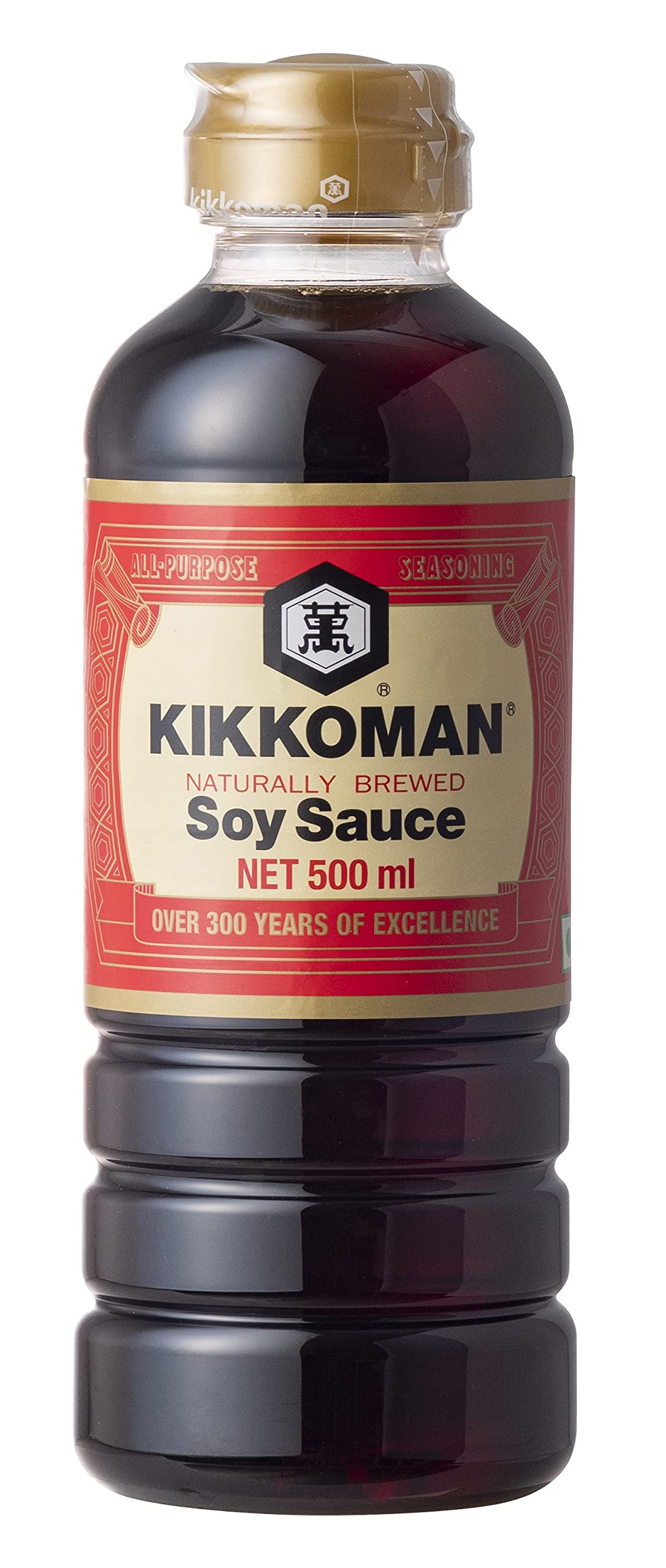 Kikkoman Naturally Brewed Soy Sauce| Made In Japan, All Purpose Seasoning - 4 Ingredients- Soy Beans, Salt, Water, Wheat | Vegetarian, No Added Colour Or Preservatives