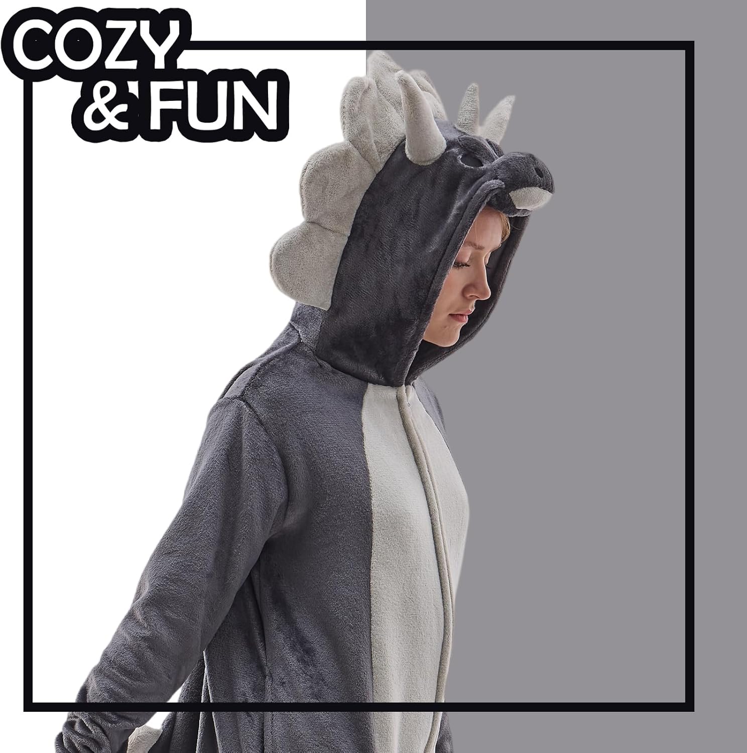 NEWCOSPLAY Unisex Adult Onesie Pajamas Animal One Piece Costume Cosplay Sleepwear - Image 4