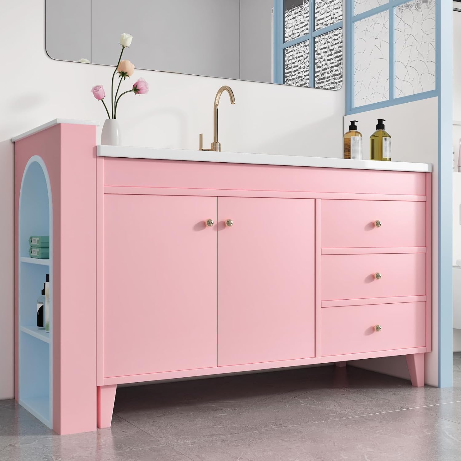 15.75"x78" Solid Pink Peel and Stick Wallpaper, Skin Friendly Self Adhesive Contact Paper, Waterproof Vinyl Wall Paper for Princess Bedroom Accent Walls Cabinets Dressing Table Girls Room
