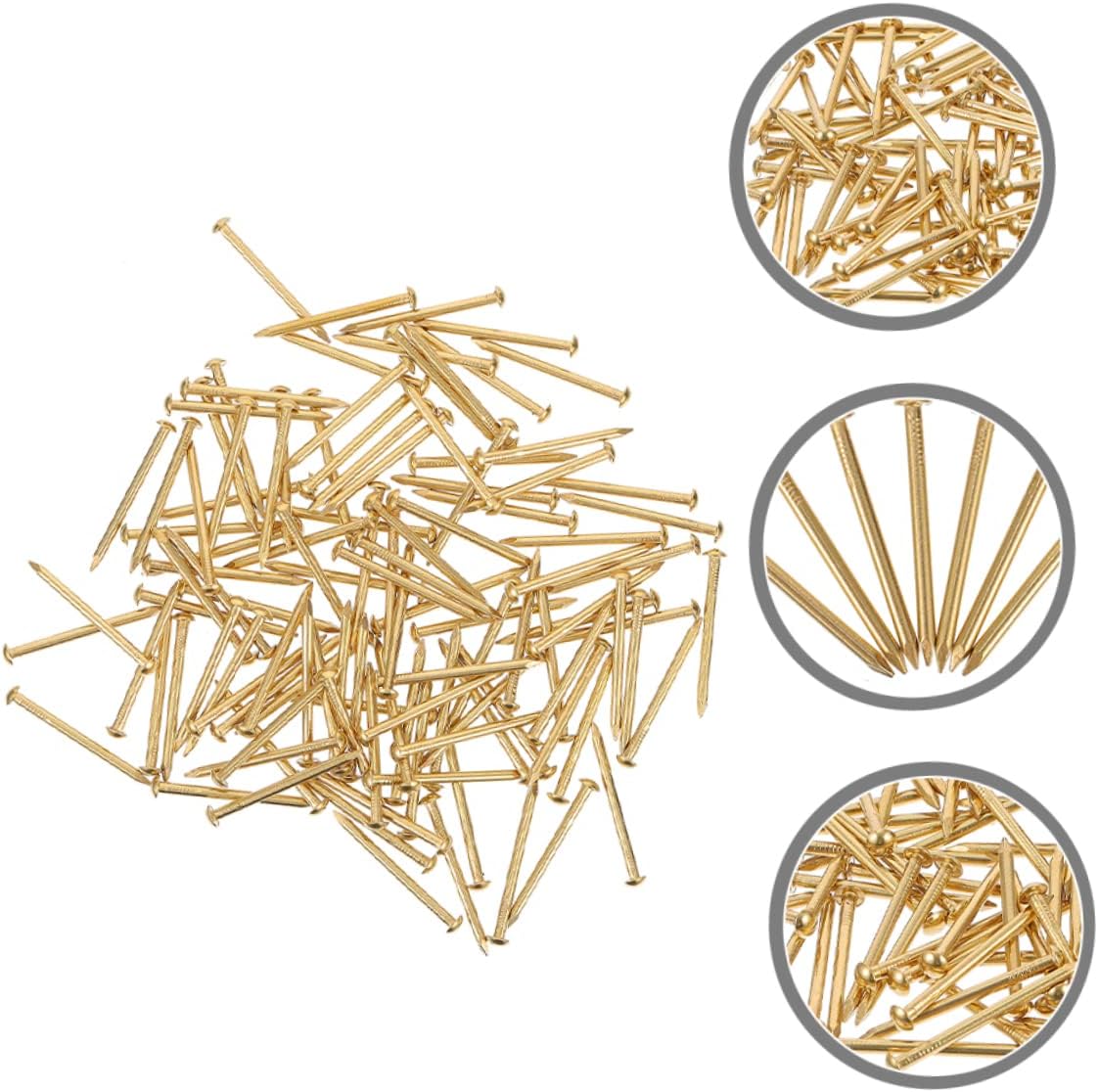 2030pcs Copper Nails for Hanging Pictures Round Head Metal Nails for Woodworking Crafting and Furniture Decoration Resistant Round Copper Fasteners