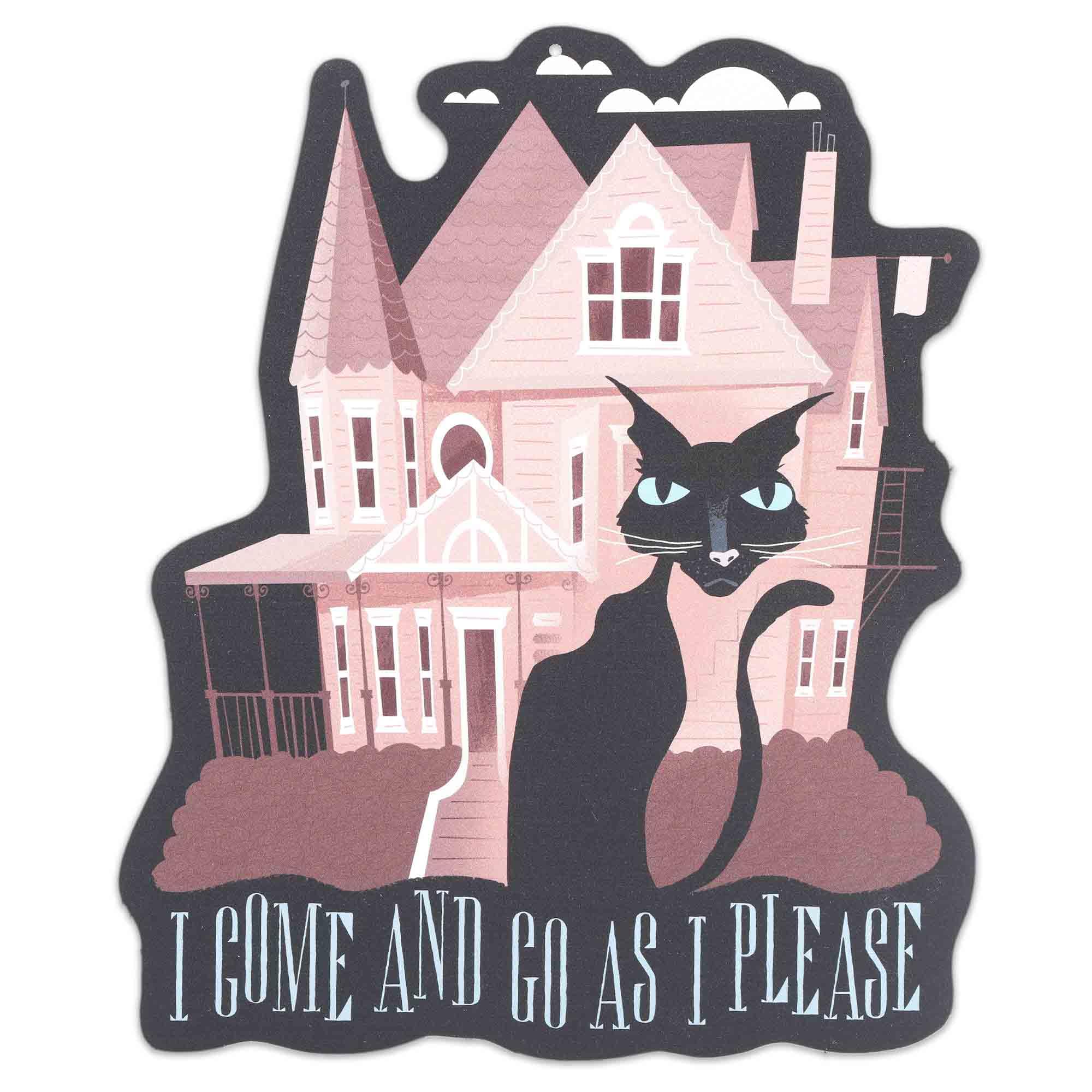 Coraline Pink Palace and Cat Metal Wall Decor - Mysterious Coraline Wall Art for Home or Movie Room