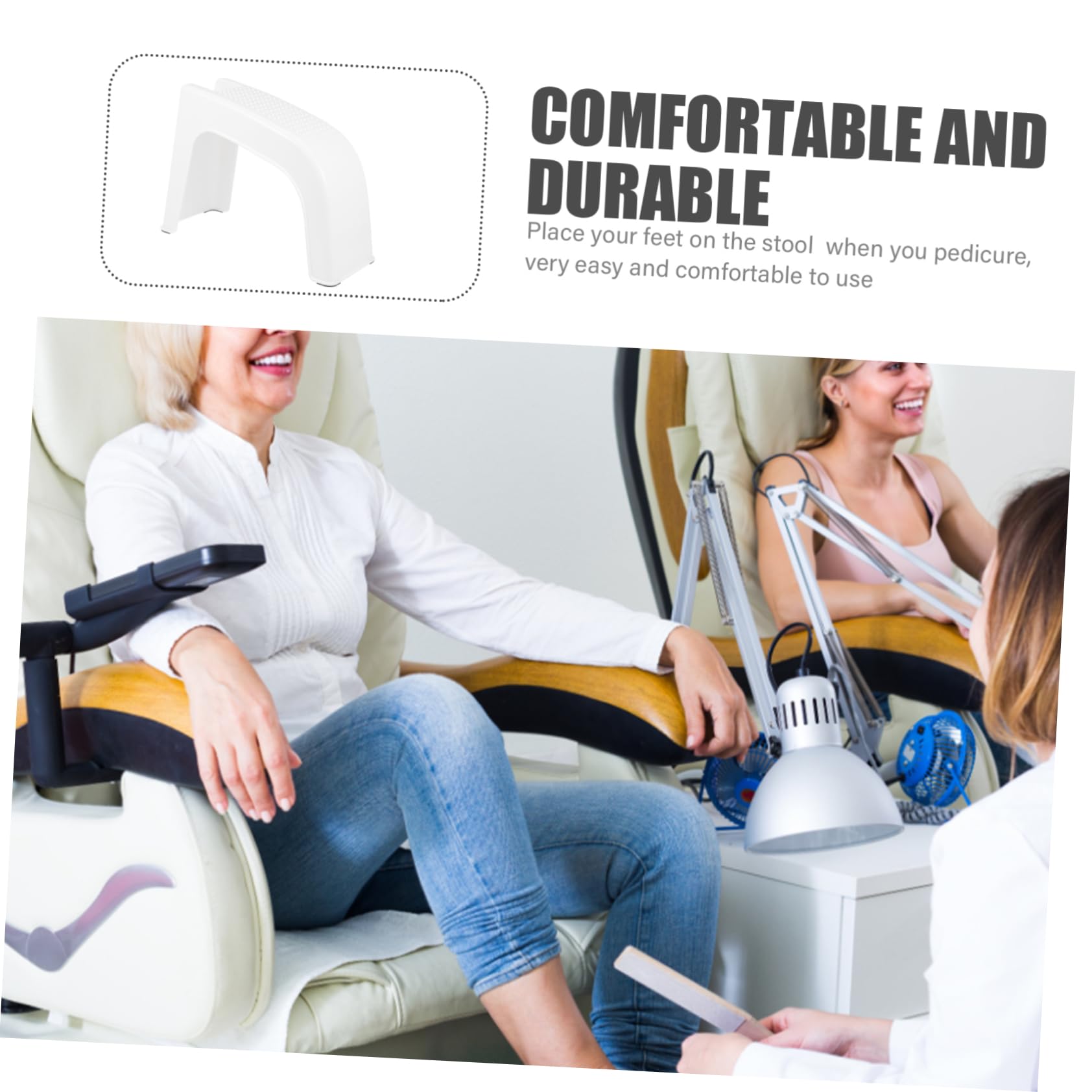 Homoyoyo Sgabello Poggiapiedi per Pedicure in ABS Beige, Confortevole e Antiscivolo, per Casa e Allenamento Pedicure Professionale