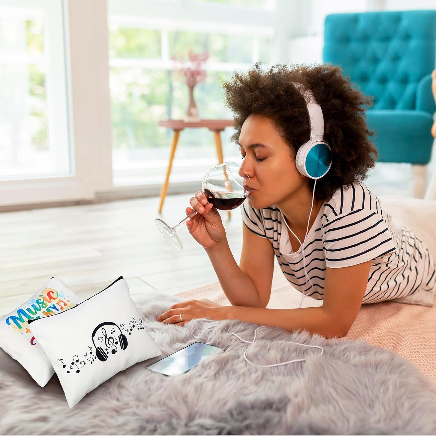 SATINIOR 9 Pcs Music Gift for Women Music Note Makeup Bag Bulk Musical Cosmetic Zipper Travel Pouch Toiletry Bag valentines Appreciation Gift for Musical Lover Musician Teacher Birthday Party Favor - Image 3