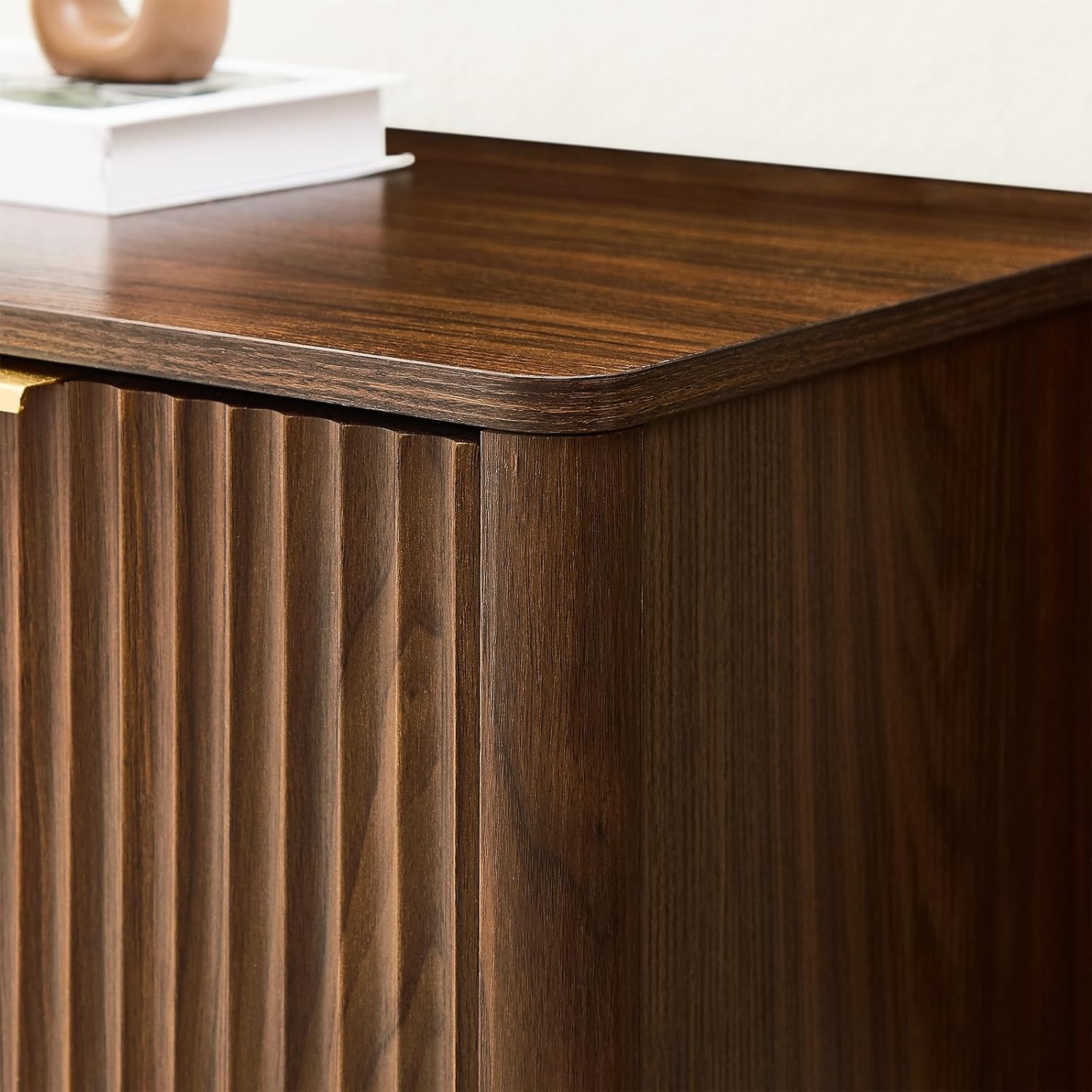 Buffet Sideboard Cabinet with Storages, Modern Accent Cabinet with 4 Doors,59" Large Storage Cabinet with Adjustable Shelves for Kitchen, Living Room,Entryway(Walnut)