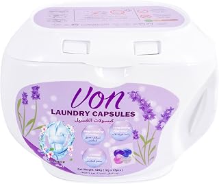 VON 4-in-1 Laundry Capsules Fabric Softener - Lavender Scent Freshness Laundry Detergent Liquid - Clothes Stain Remover Laundry Pods-Static Cling Reducer & Wrinkle Control Detergent Pods (35 Capsules)