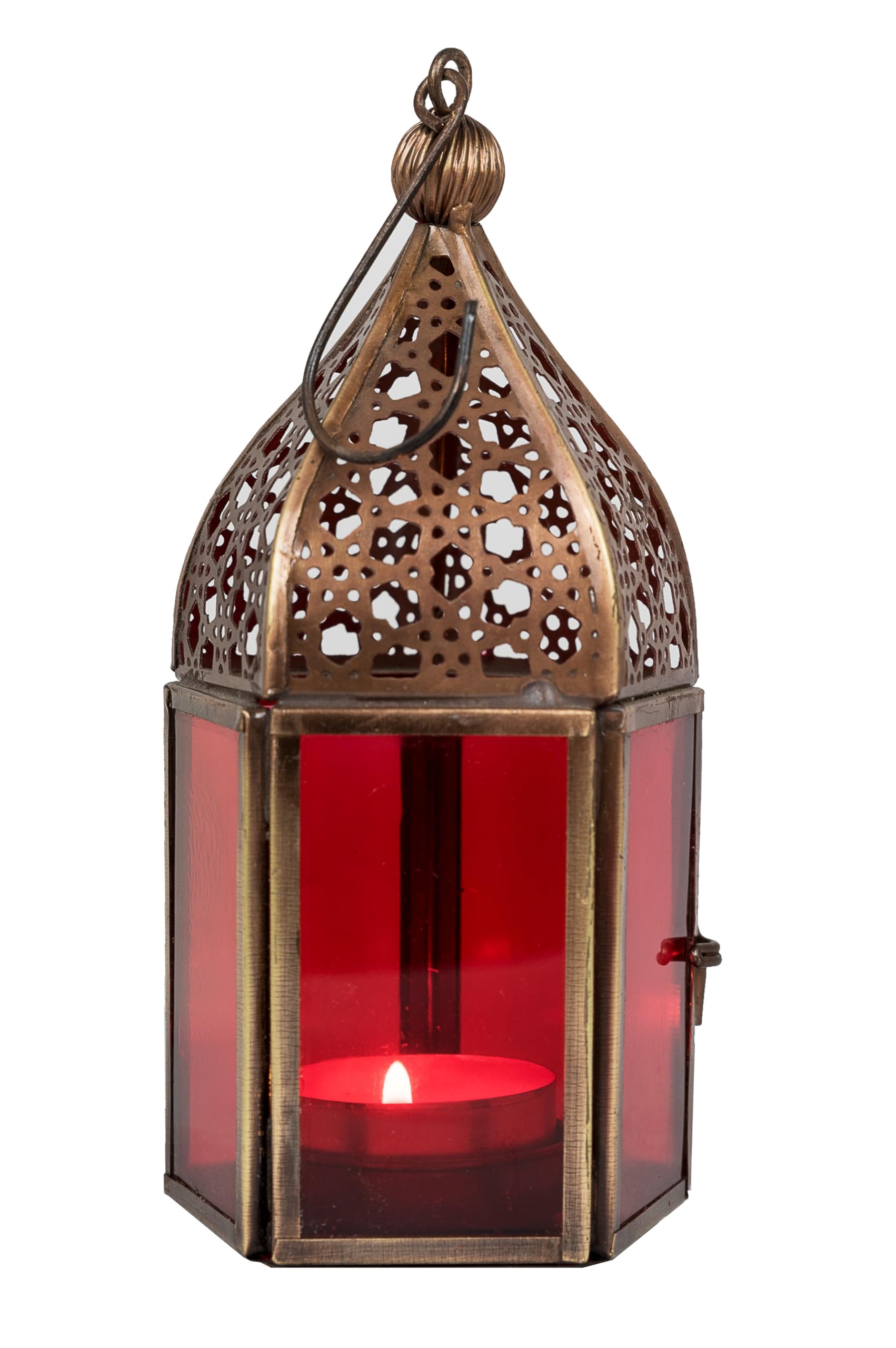 Orientalne latarnie Meena zestaw 6 kolorowych lampionów 16 cm | 6 x orientalne lampiony z metalu i szkła w 6 kolorach | marokańska szklana latarnia do użytku na zewnątrz jako latarnia ogrodowa
