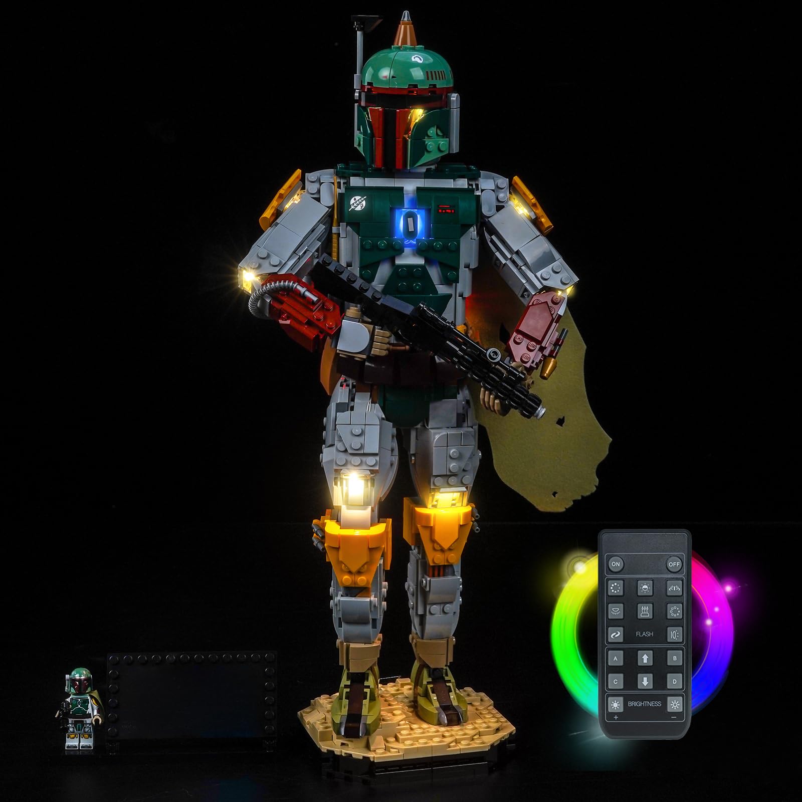 BrickBling Kit d'éclairage à télécommande compatible avec Lego 75455 Boba