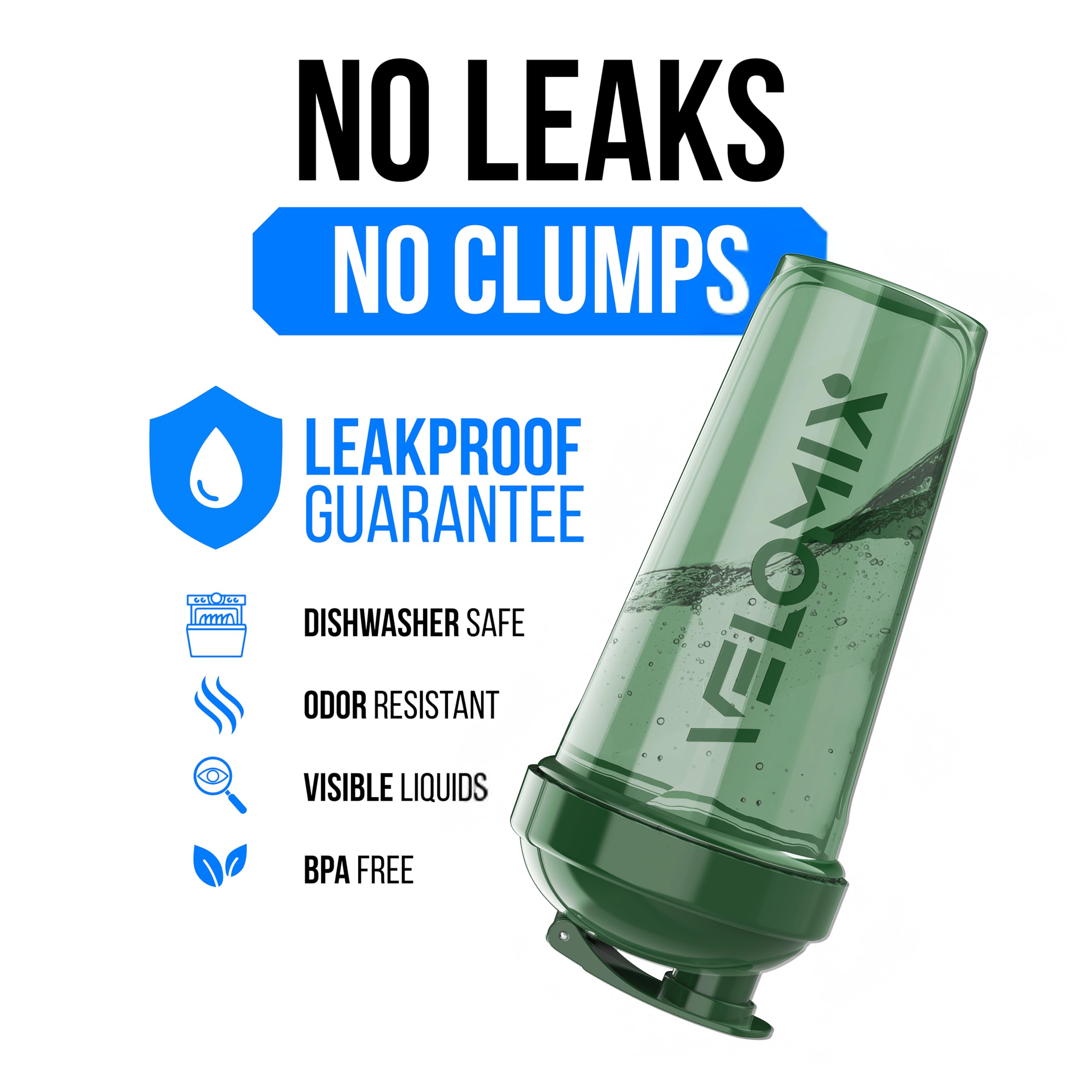 VELOMIX Botella mezcladora de proteínas, paquete de 4