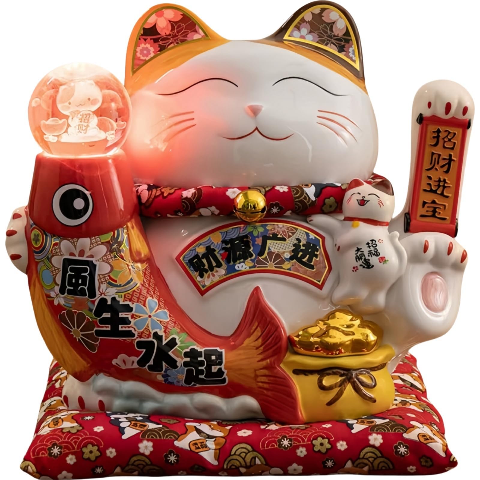 Amazon.com: HODESunPure Chinese Lucky Cat Waving Arm Statue