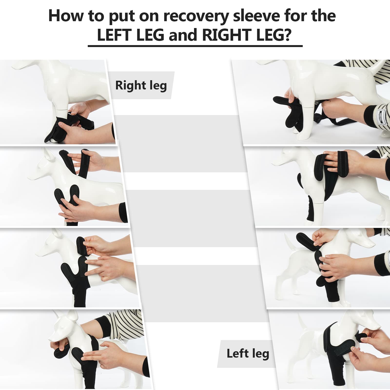 Recovery Sleeve Hund, Ellbogenschoner für Hunde, Ellenbogenbandage Protector, Hund Chirurgie Erholung Ärmel vorne rechts Links Bein für Hot Spots, Wunden, Bandagen, Anti Lecken für Hunde, Schwarz L