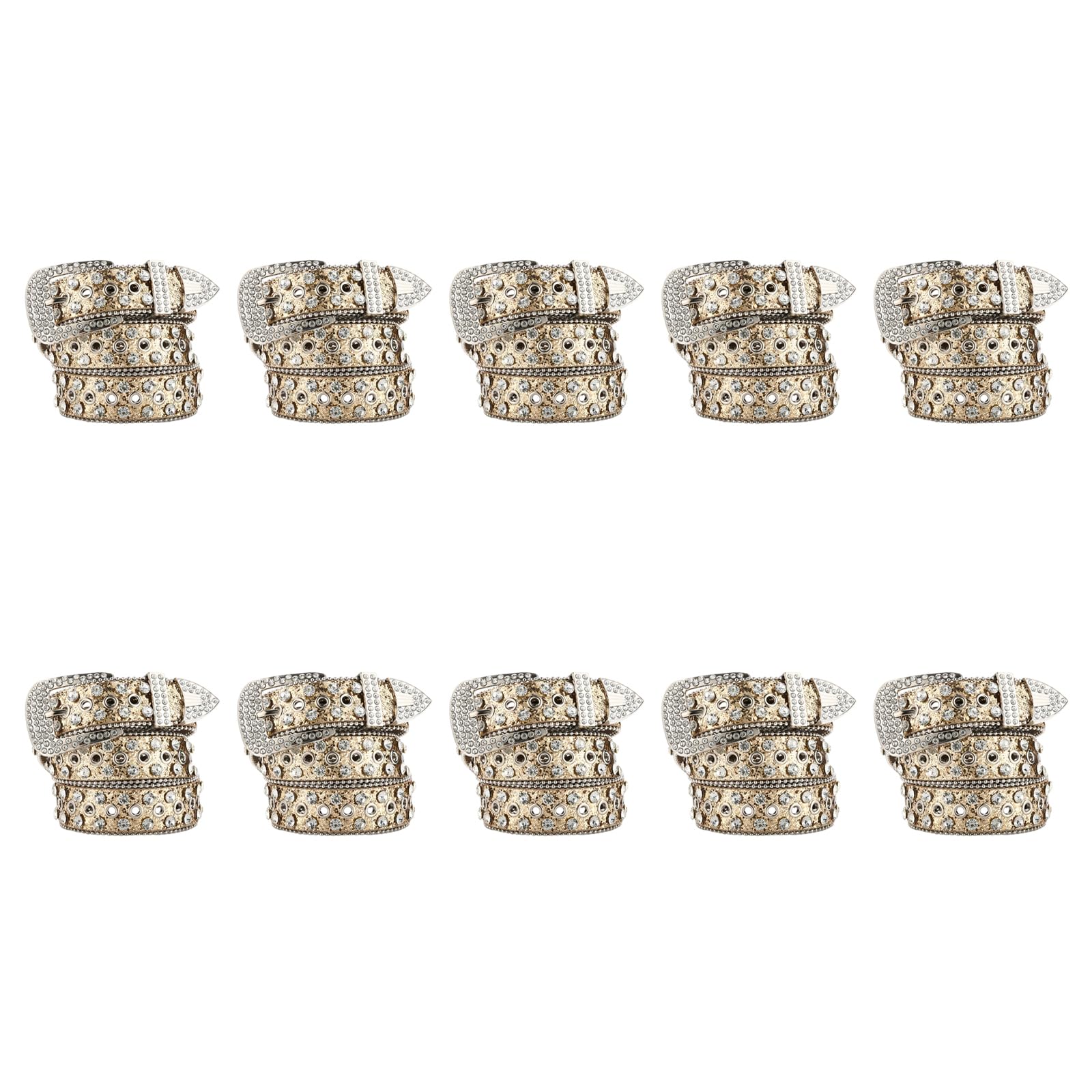 MICFENY Sparkling Buckle Belt 105cm Length Flexible PU Waistband 3.5cm Width