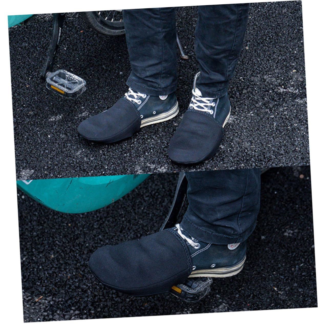 LIOOBO Shoe Protectors 2 Pairs of Windproof Warm Waterproof Cycling Overshoes for Lock Protection