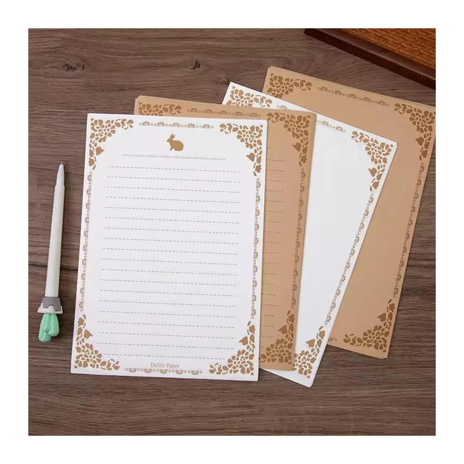 Vintage Briefpapier 100 Stück Vintage-Blumendesign