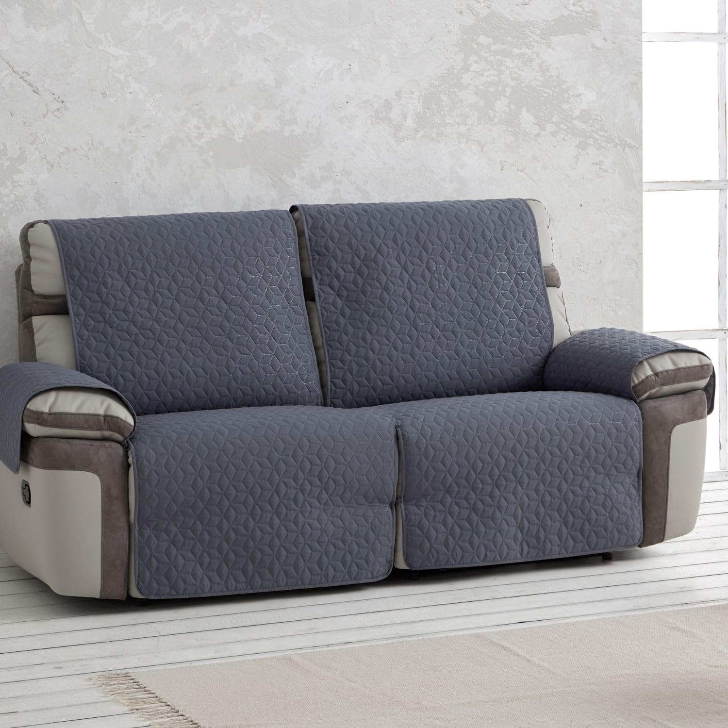 NUODWELL Hoes voor fauteuil, pluche, antislip fauteuilhoes, super