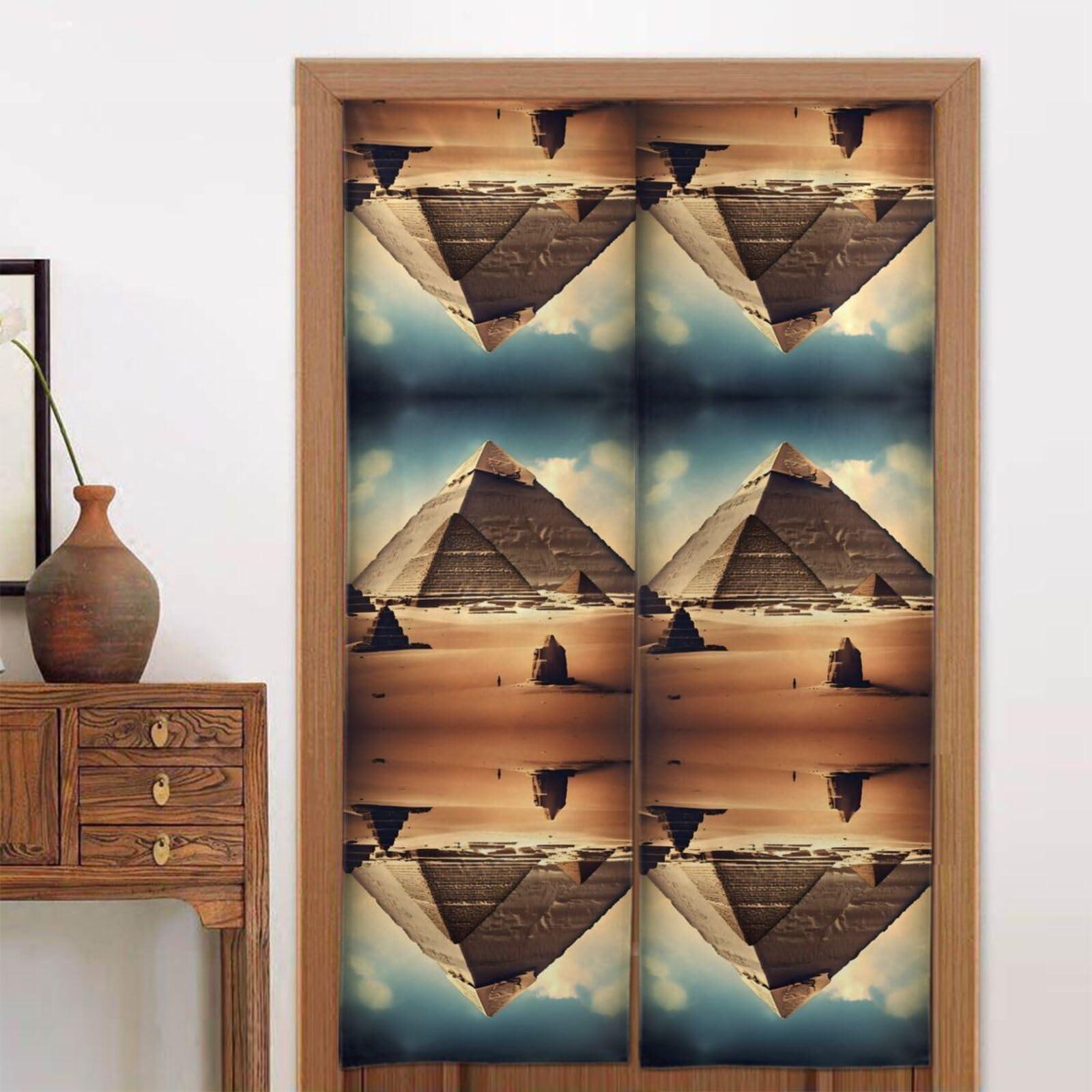 CNTDBU Dreaming of the Pyramids of Khufu Door Curtain 34x56 Inch-Room Divider Panel for Privacy, Entryway Screen for Kitchen Bedroom