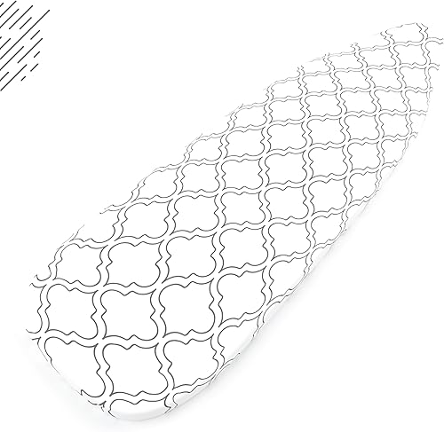 Vista 17 de Encasa XO Funda para tabla de planchar y almohadilla de 49"x18" - Acolchado grueso de fieltro de 3mm, ajuste con cordón y bloqueo, fácil de colocar