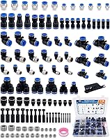 Vista 13 de 32 piezas de accesorios de línea de freno de aire de latón DOT surtido de 1/4" 3/8" 1/2" kit de accesorios de línea de aire de empuje para conectar