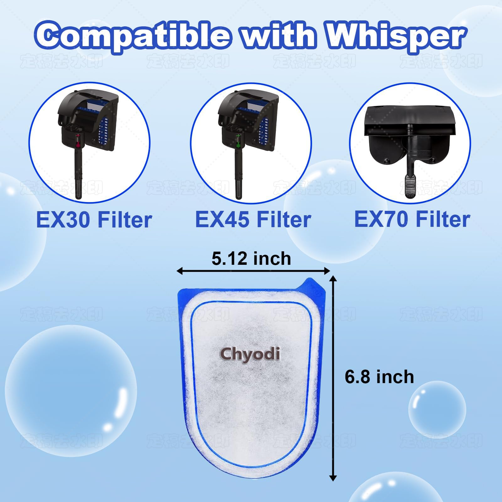 10 cartuchos de filtros de tanque de peces EX30/EX45/EX70, cartuchos de filtro de repuesto para acuarios