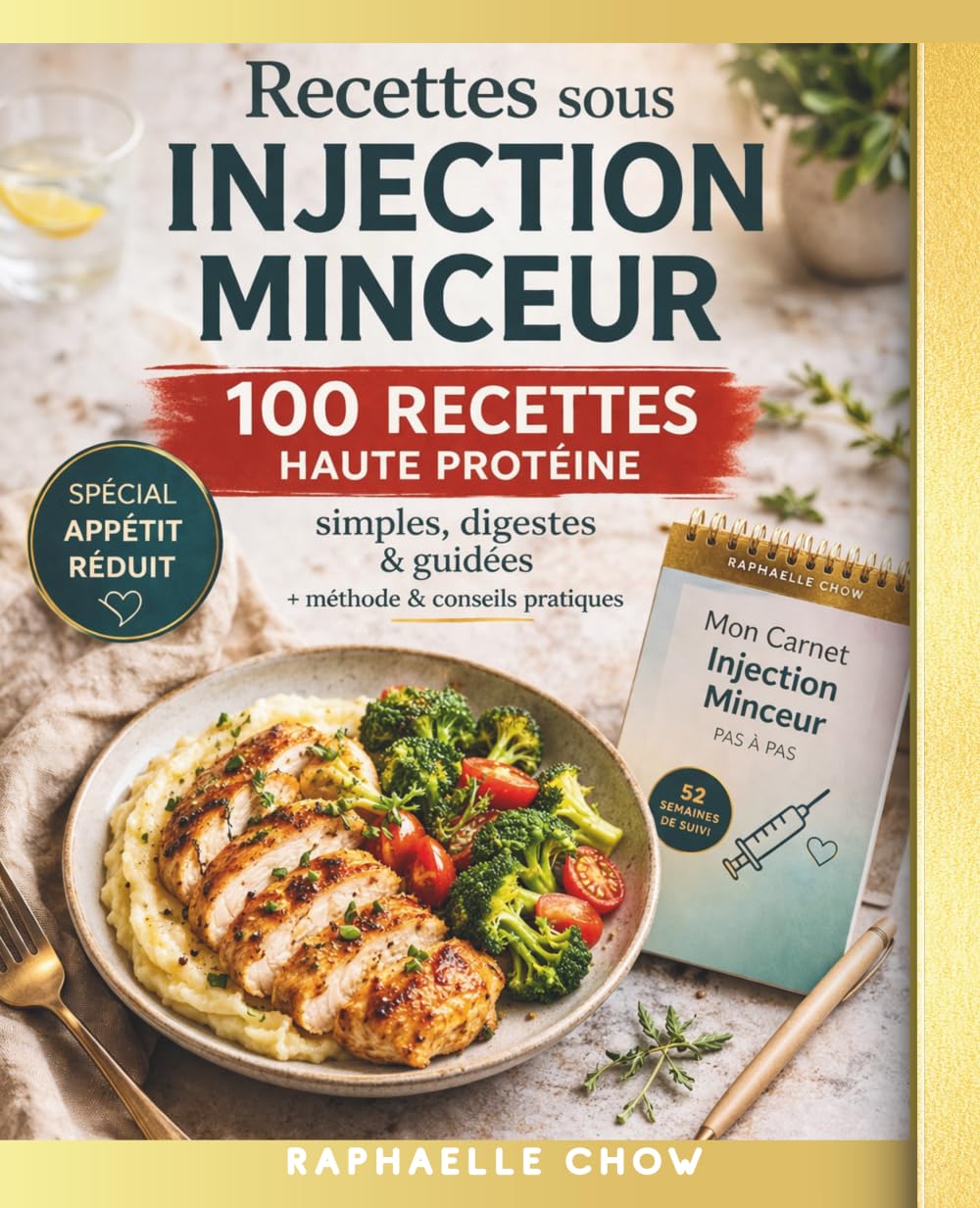 RECETTES SOUS INJECTION MINCEUR - La Méthode Complète Haute Protéine: 100 recettes simples, digestes et efficaces adaptées aux traitements injectables (GLP-1 & assimilé) (Méthode Injection Minceur)