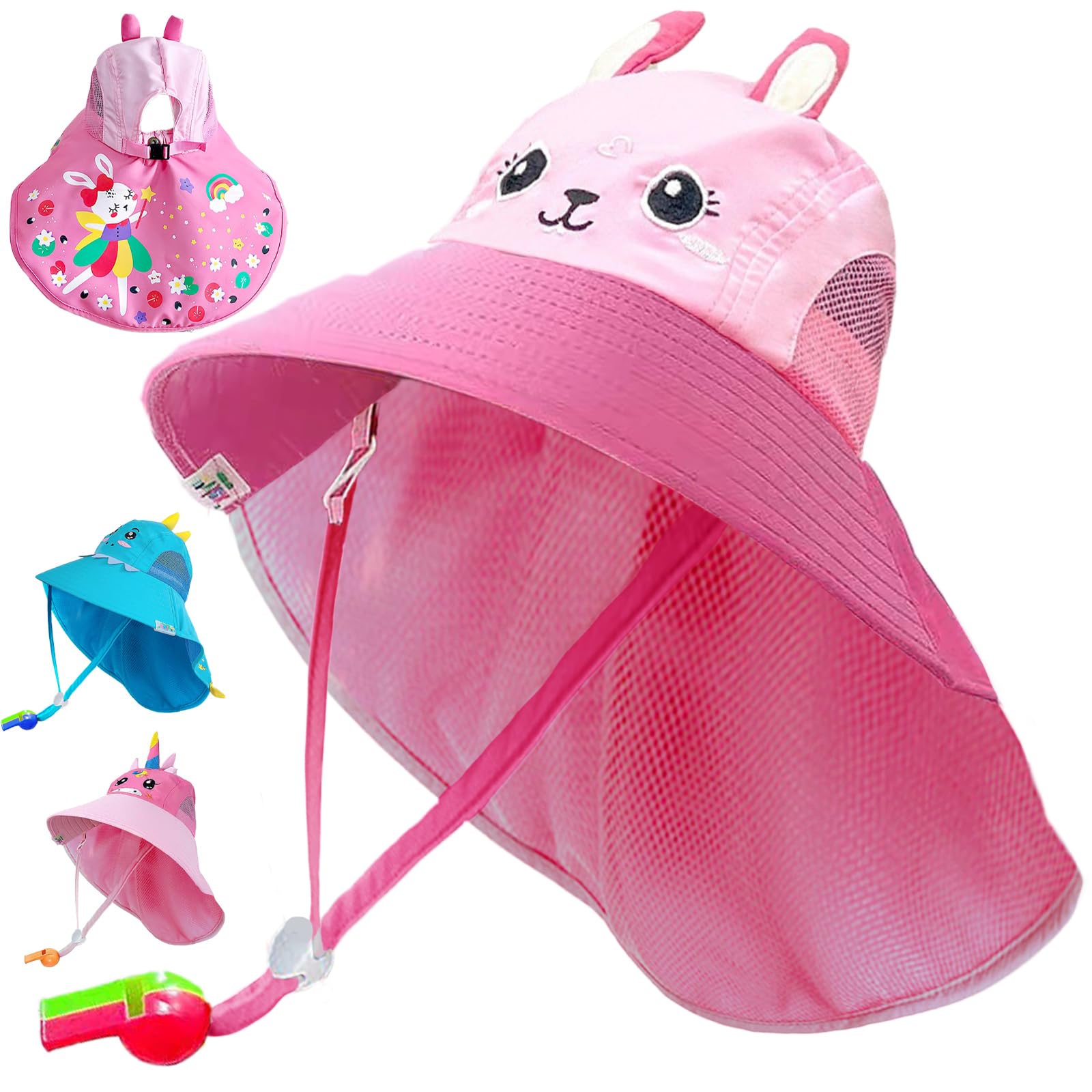WENAUANG Sombrero de Sol para Bebé, UPF 50+ Protección Solar Gorra, Gorra Playa Plegable con Correa Ajustable para la Barbilla y ala Ancha, Adecuado 2 3 4 5 6 7 8 9 10 Años