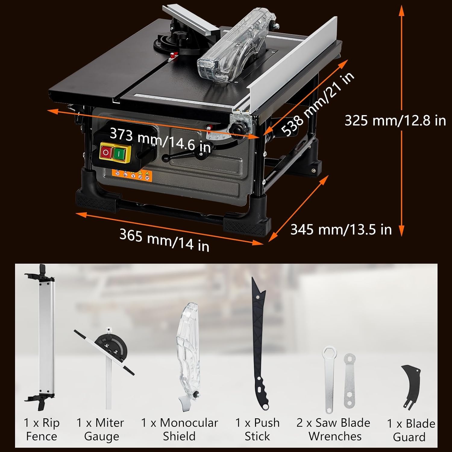 Table Saw for Jobsite, GAOMON 8-inch 6.7-Amp Copper Motor, Cutting Speed up to 3576RPM, 24T Blade,Compact Portable Table Saw Kit with Sliding Miter Gauge DIY Woodworking and Furniture Making