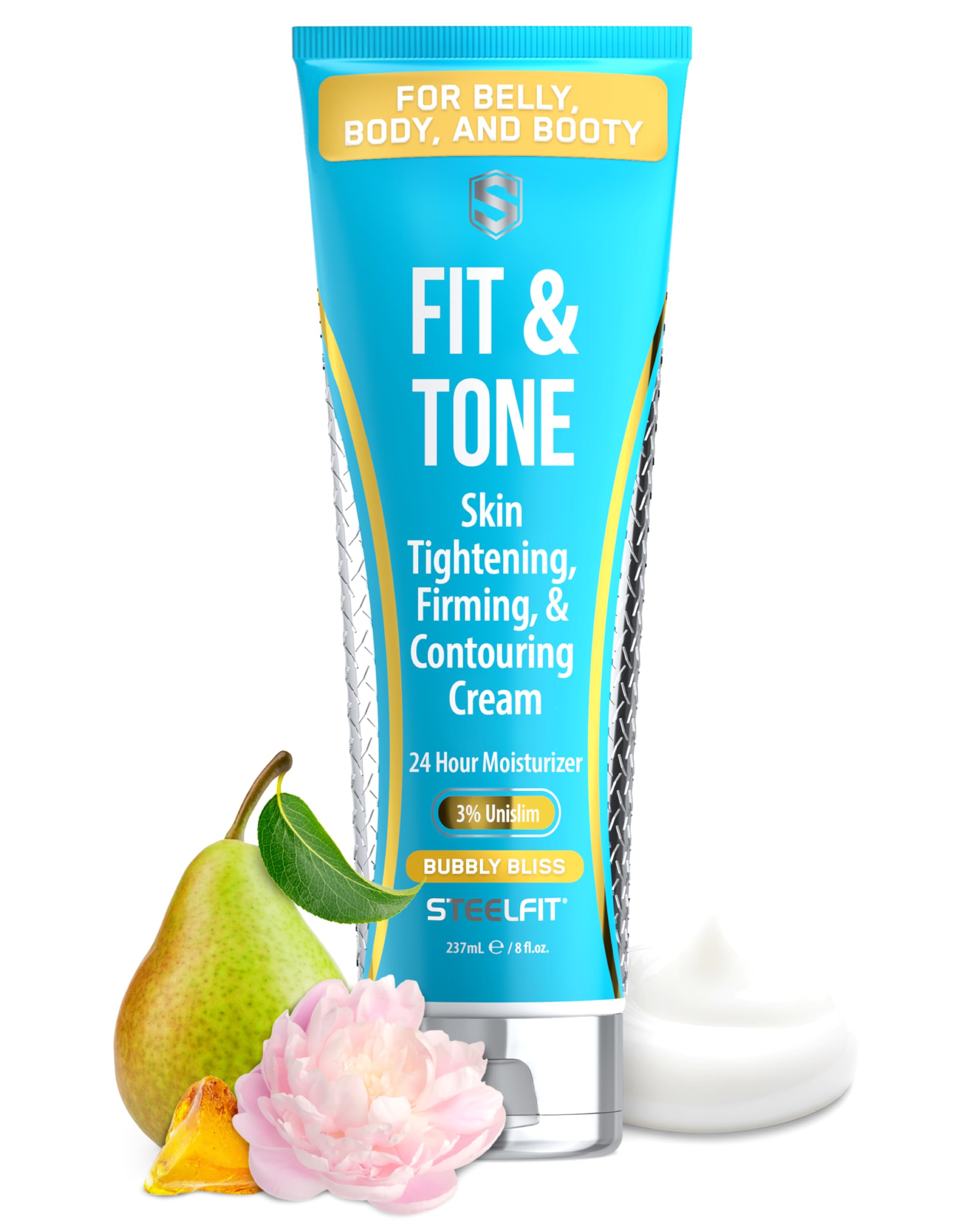 SteelFit Firming Body Lotion - Contouring & Skin Tightening Cream for Body - Firm & Tone Cellulite Remover for Legs Belly & Saggy Skin - Nourishing &