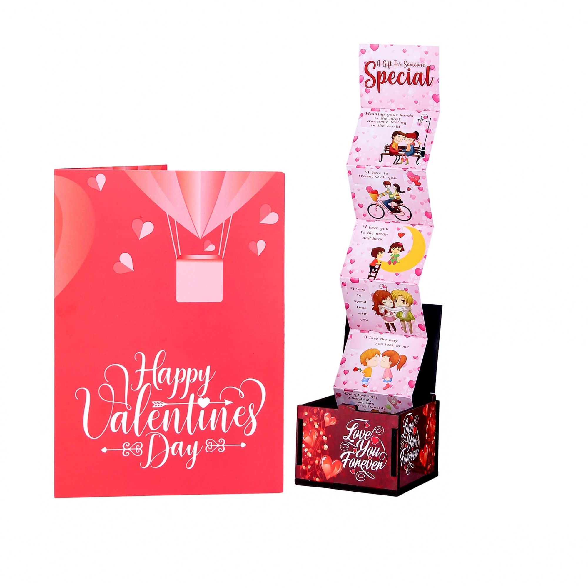 Frostick 3 Magical Words Wooden Message Box and Gift For Valentine Day, Anniversary, Birthday & All Occassions Convey Your Message To Loved Ones (Includes Greeting Card)