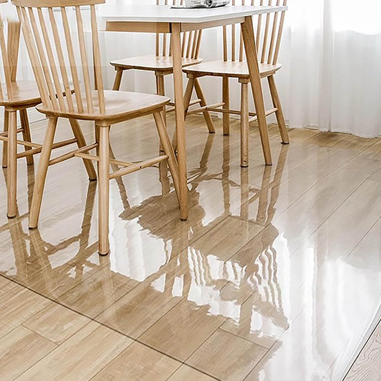 Tapis De Protection Pour Les Sols 80x100cm 90x100cm 120x170cm PVC Tapis De Sol Transparent Epaisseur 1mm/1,5mm/2mm Tapis Pour Chaise De Bureau Facile À Nettoyer Tapis De Porte Pour Couloir Intérieur (