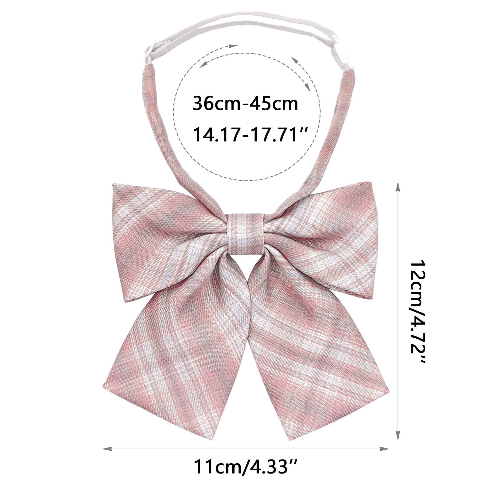 Pre-Tied Japanese School Girl Uniform Bow Ties, Office Lady Uniform Bowtie/Women kawaii Neck Tie for Cosplay WBT6 (Yellow Plaid)
