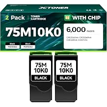 75M10K0 Black Toner Cartridge 2-Pack with chip High Yield Replacement for Lexmark 75M10K0 CS531 CX532 CX635 CS632 Toner Compatible with Lexmark CX635adwe CX532adwe CS632dwe CS531dw Laser Printer Ink